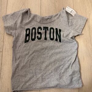 Brandy Melville Gray Boston Graphic Tee